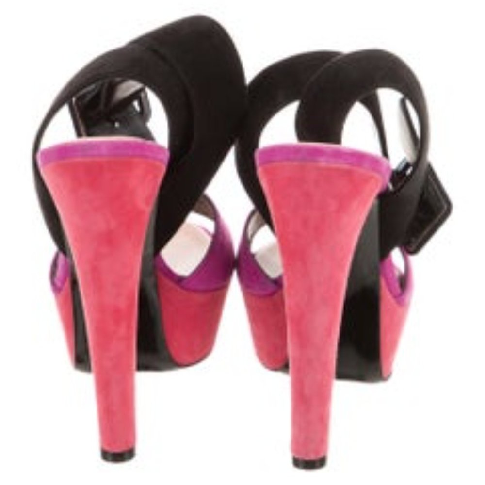 BARBARA BUI Suede Platform Sandals Size: 8 - Picture 4 of 5